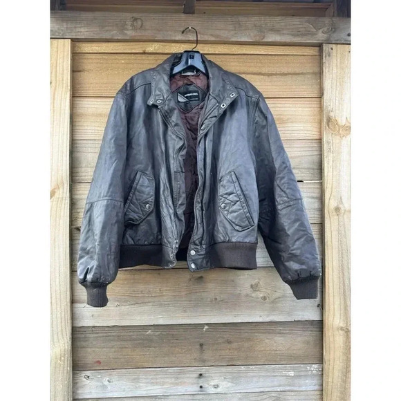 Vintage Members Only Bomber Jacket Europe Craft Men's 44 Brown‎ Made In Korea - Picture 2 of 16